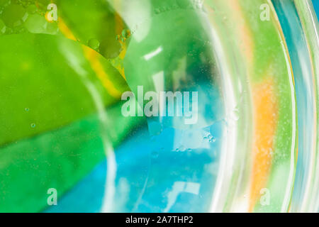 Gradient multicolored bubbles, bright abstract background. Water oil drops of different colours Stock Photo