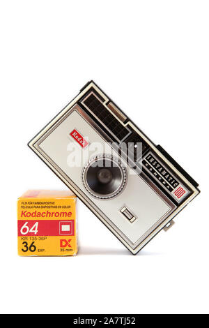 Kodachrome and Kodak's Instamatic 100 camera from film maker Kodak. Photo Jeppe Gustafsson Stock Photo