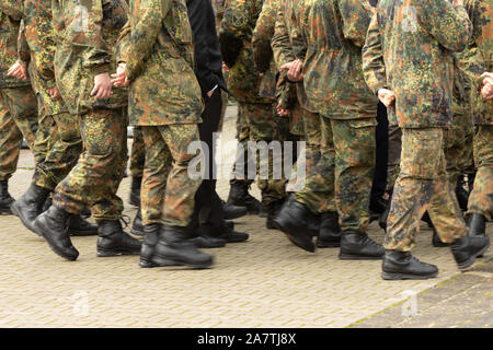 Rheinbach, Germany, 04.11.2019: Soldiers in the Tomburg barracks. Stock Photo