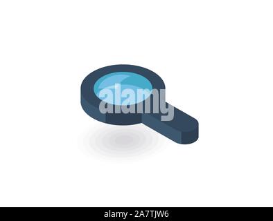 Magnify glass icon. Isometric of magnify glass icon for web design isolated on white background Stock Vector