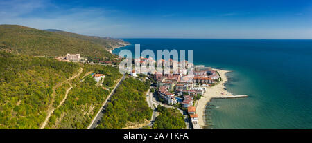 View of drone to sea resort Elenite on the Bulgarian Black Sea coast Stock Photo
