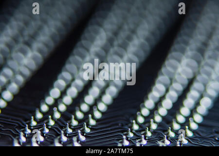 abstract background with motherboard electronic circuits, defocused effect image Stock Photo