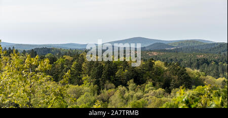 View of the valley from the top of a mountain in Ozarks, Arkansas Stock Photo