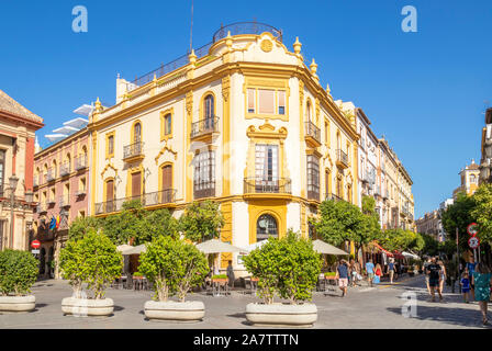 Seville restaurant seville El Giraldillo Sevilla typical andalusian restaurant Plaza Virgen de los Reyes Seville Spain EU Europe Stock Photo