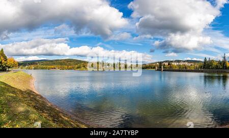 View of the autumn dam in Jablonec nad Nisou Stock Photo