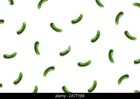 Pattern of cucumbers isolated on white background Stock Photo