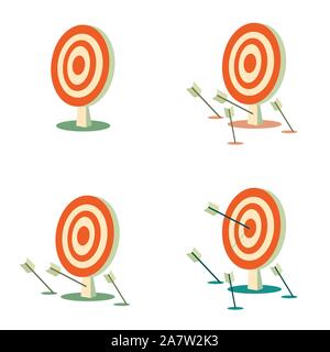 Abstract target flat design icon illustration. Stock Vector