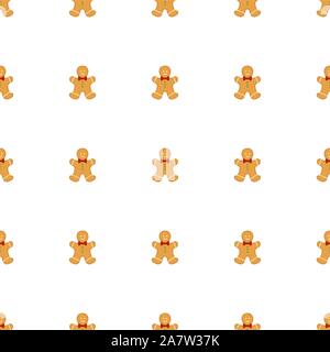 Big set identical gingerbread man, kit colorful pastry cookie. Cookie consisting of collectible natural tasty food gingerbread man, pastry accessory. Stock Vector