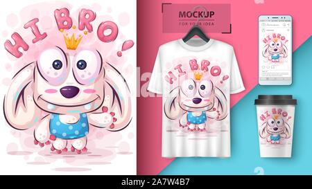 Cute monster poster and merchandising Stock Vector