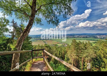 Rais's prospect. Spring in the Bohemian Paradise. Stock Photo