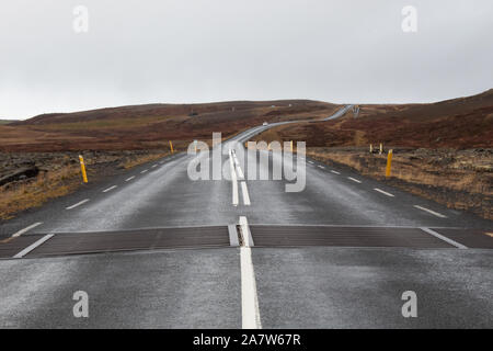 Ring Road near Lake Myvatn, Iceland Stock Photo