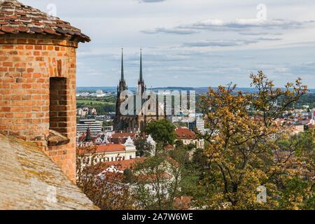 Center of Brno from Spilberk Castle hill Stock Photo