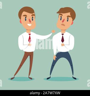 Businessman fighting against another businessman. Business competition concept. Stock Vector