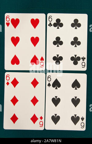 combination of four different play cards Stock Photo