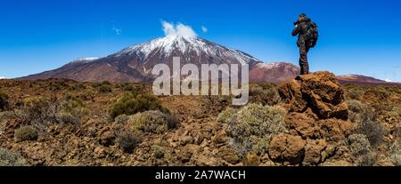 Teide National Park is the biggest park on the Canary Islands. Stock Photo