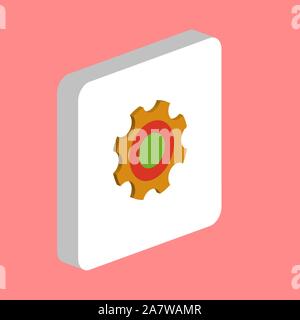 Bearing, Gear Simple vector icon. Illustration symbol design template for web mobile UI element. Perfect color isometric pictogram on 3d white square. Stock Vector