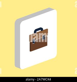 Briefcase Simple vector icon. Illustration symbol design template for web mobile UI element. Perfect color isometric pictogram on 3d white square. Bri Stock Vector