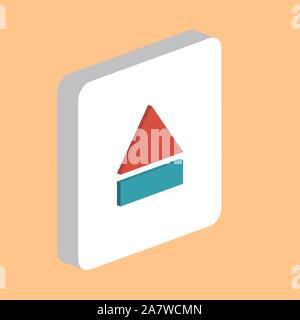 Eject Disc Simple vector icon. Illustration symbol design template for web mobile UI element. Perfect color isometric pictogram on 3d white square. Ej Stock Vector