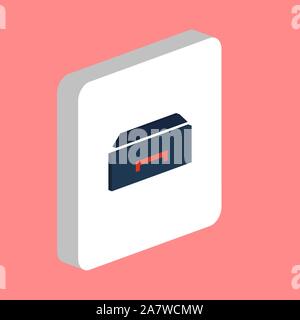 Box, Drawer Simple vector icon. Illustration symbol design template for web mobile UI element. Perfect color isometric pictogram on 3d white square. B Stock Vector