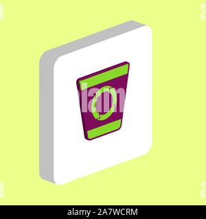Recycle Bin Simple vector icon. Illustration symbol design template for web mobile UI element. Perfect color isometric pictogram on 3d white square. R Stock Vector