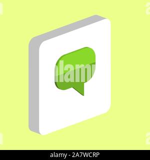 Quote, Speech Bubble Simple vector icon. Illustration symbol design template for web mobile UI element. Perfect color isometric pictogram on 3d white Stock Vector