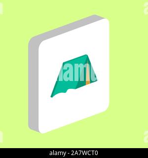 Tent, Camp Simple vector icon. Illustration symbol design template for web mobile UI element. Perfect color isometric pictogram on 3d white square. Te Stock Vector
