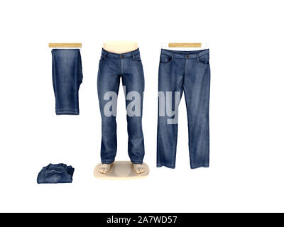 3d render of blue jean Stock Photo