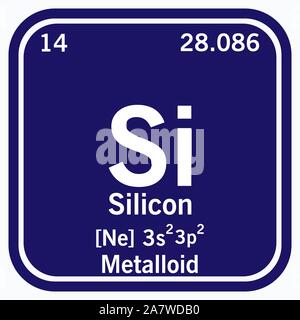 Silicon Periodic Table of the Elements Vector illustration eps 10. Stock Vector