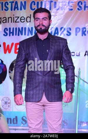 QUETTA, PAKISTAN. Nov 04-2019: A young model walking on ramp during Pakistan culture show. Organized by shining star agency Stock Photo