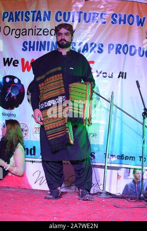 QUETTA, PAKISTAN. Nov 04-2019: A young model walking on ramp during Pakistan culture show. Organized by shining star agency Stock Photo