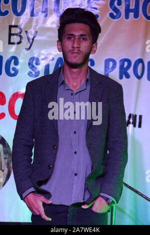 QUETTA, PAKISTAN. Nov 04-2019: A young model walking on ramp during Pakistan culture show. Organized by shining star agency Stock Photo