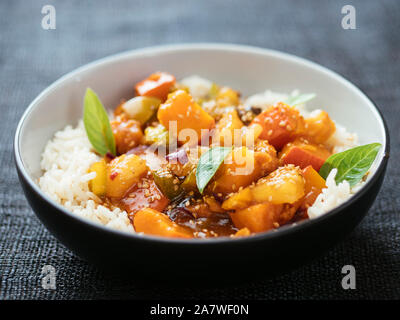 Sweet Sour Winter Squash with Chickun Stock Photo