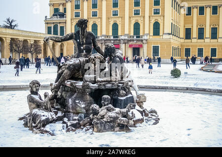 VIENNA, AUSTRIA - JANUARY 03: Statue near Schonbrunn Palace on January 03, 2008 in Vienna, Austria Stock Photo