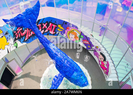 Entrance of the exhibition hall of Alibaba at 2019 World Artificial Intelligence Conference in Shanghai, China, 28 August 2019. Before the day of the Stock Photo