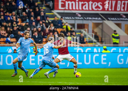 lucas paqueta (ac milan) during AC Milan vs S.S. Lazio, Milano, Italy, 03 Nov 2019, Soccer Italian Soccer Serie A Men Championship Stock Photo