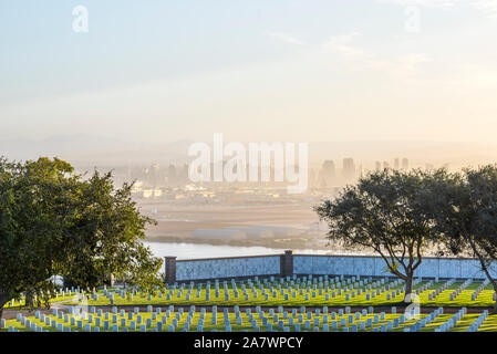 Sunrise at Fort Rosecrans National Cemetery. San Diego, California, USA. Stock Photo