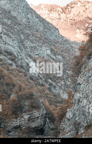 View to the majestic Rugova mountains near Peje in Kosovo Stock Photo