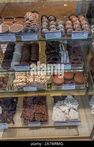 display of candy apples and other sweet treats Stock Photo