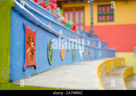 Colorful and decorated steps, in Guatapé, Antioquia, Colombia Stock Photo