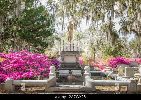 Old historic gravesites on Bonaventure Cemetery Savannah, Georgia Stock Photo