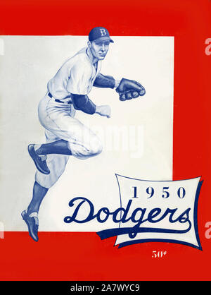 1958 Vintage Los Angeles Dodgers Yearbook Cover - Digital Reproduction -  Print or Matted or Framed