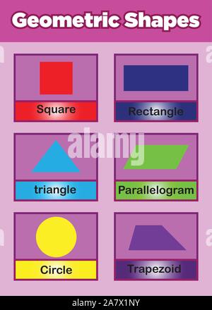 Cute shapes for kids poster. Learning basic geometric shapes with characters  for preschool Stock Vector Image & Art - Alamy