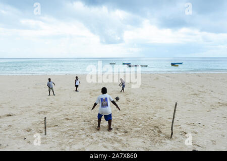 Comoran children playing football in the streets of Moroni, Comoros ...