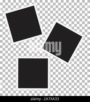 three photo frames on transparent background design Stock Vector Image ...