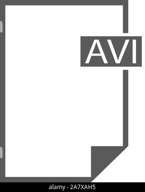 avi video icon on white background. flat style. video icon for your web site design, logo, app, UI. avi video sign. Stock Vector