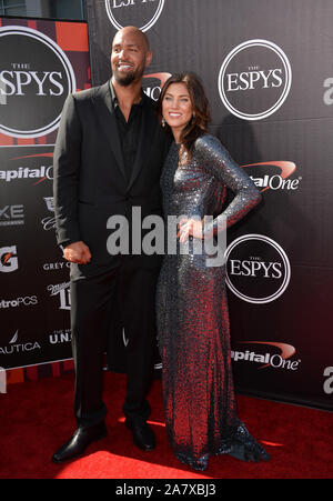 ESPYS 2015 red carpet - Arrivals Featuring: Hope Solo, Jerramy Stevens  Where: Hollywood, California, Stock Photo, Picture And Rights Managed  Image. Pic. WEN-WENN22697271