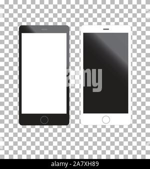 mockup phone black color front view on transparent background. flat style. mockup phone black color icon for your web site design, logo, app, UI. mock Stock Vector