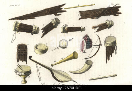 Musical Instruments Of The African Slaves Of Suriname Qua Qua 1 Kiemba Toetoe Flute 2 Ansokko