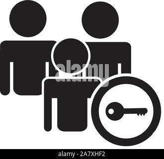 user access icon on white background. flat style. user access icon for your web site design, logo, app, UI. user access symbol. control users sign. Stock Vector