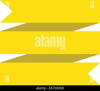 yellow ribbon banner on white background. yellow ribbon banner sign. Stock Vector